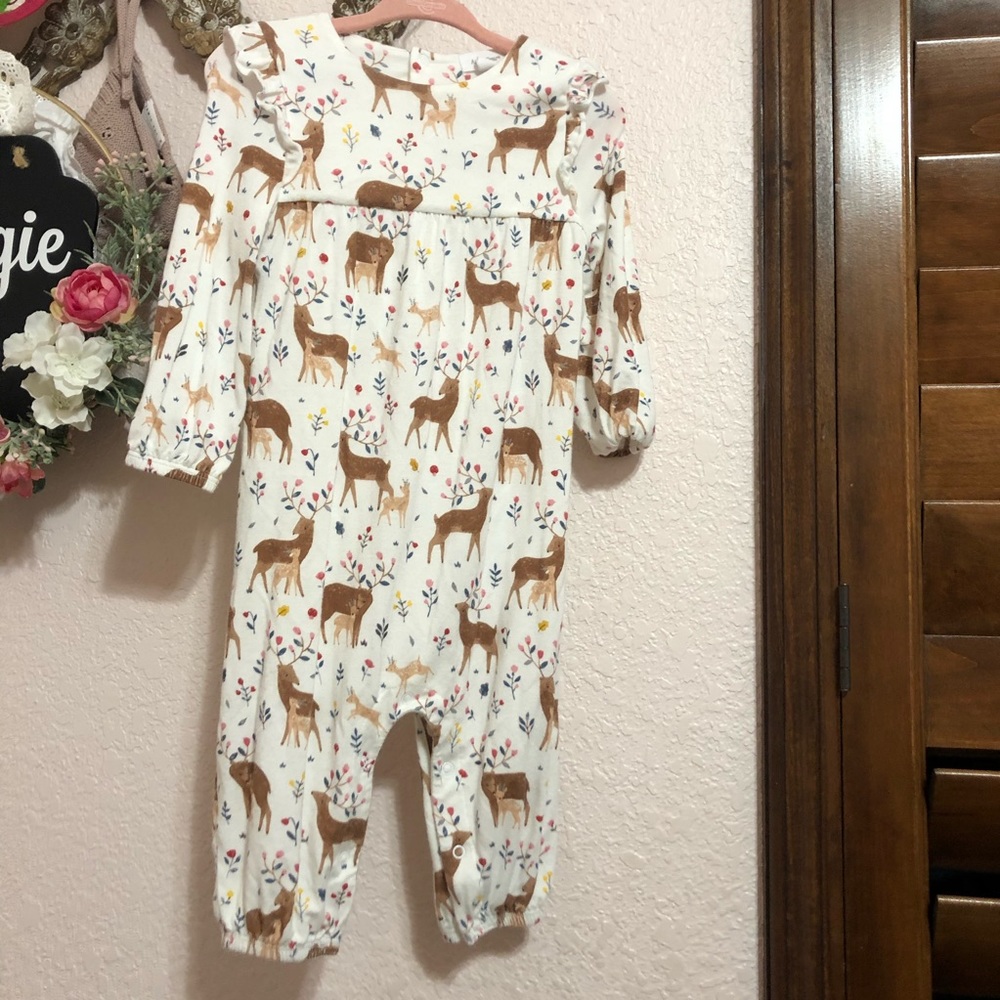 Angel deer bamboo deer romper 6-12 month